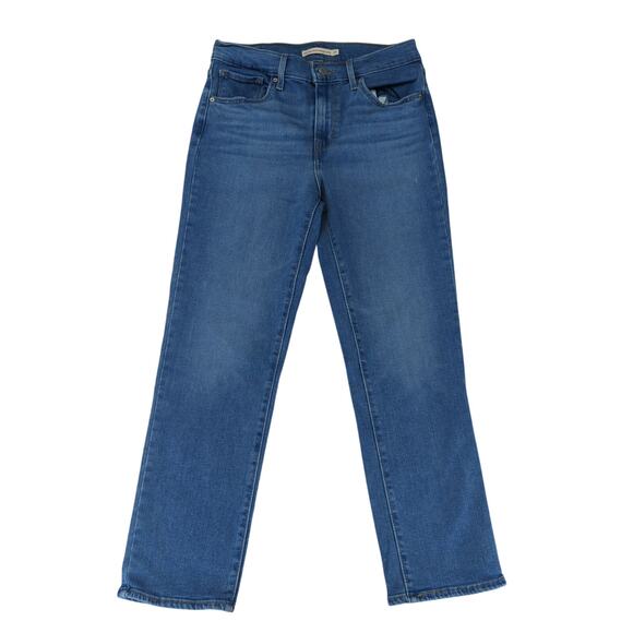 Levi's 724 High-rise Straight Crop Jeans Women's Size 29 Stretch‎ Medium Wash - Picture 1 of 9